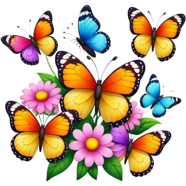 Butterflies flower  emoji