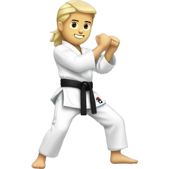 taekwondo whitebelt no hands showing emoji