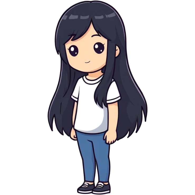 Girl with long black hair emoji