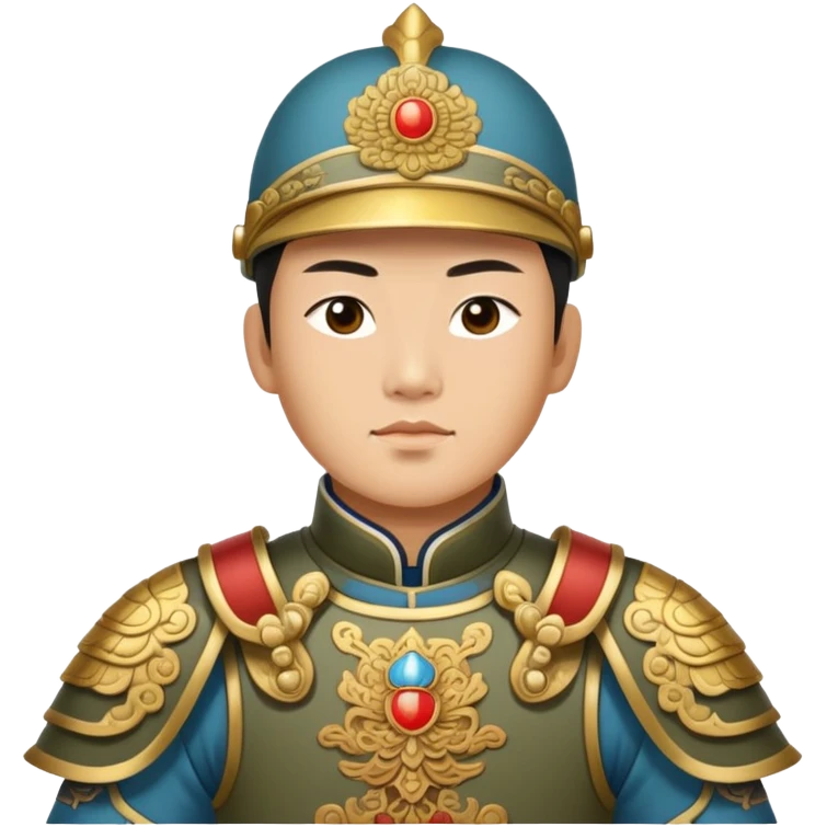 photorealistic Chinese Qing dynasty soldier emoji