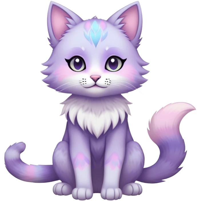 Kawaii dark edgy fantasy pastel ethereal anthro feline fursona animal creature emoji