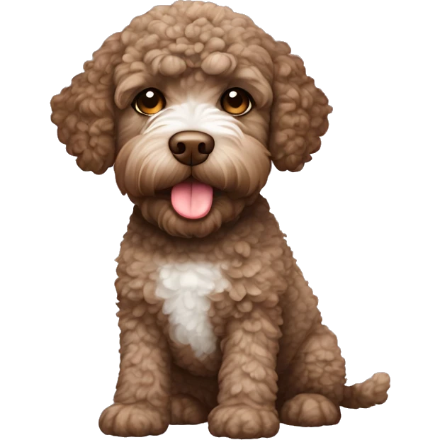 Brown Lagotto Romagnolo doing human things emoji