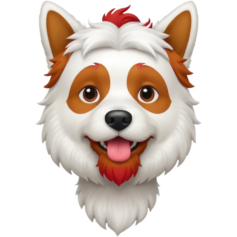 white dog with red beard emoji