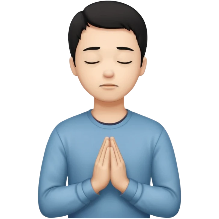 A man prayering with black hari skin colour white and with casual dress emoji