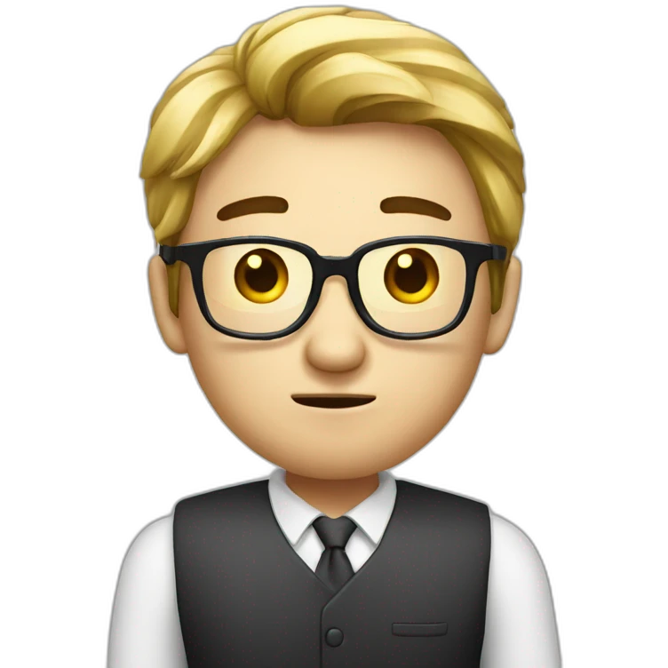 HongKong guy glasses worry face smoking emoji