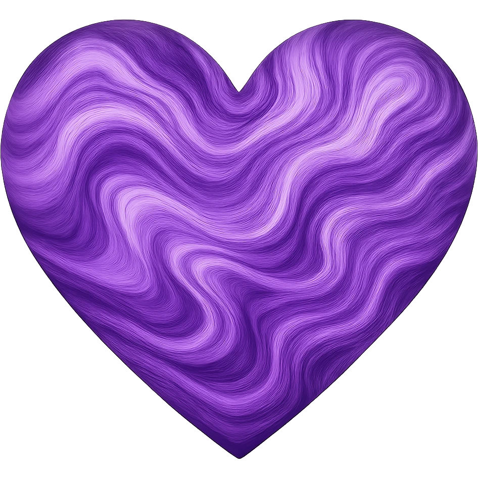 heart with a swirling amethyst pattern, digital illustration, no background emoji