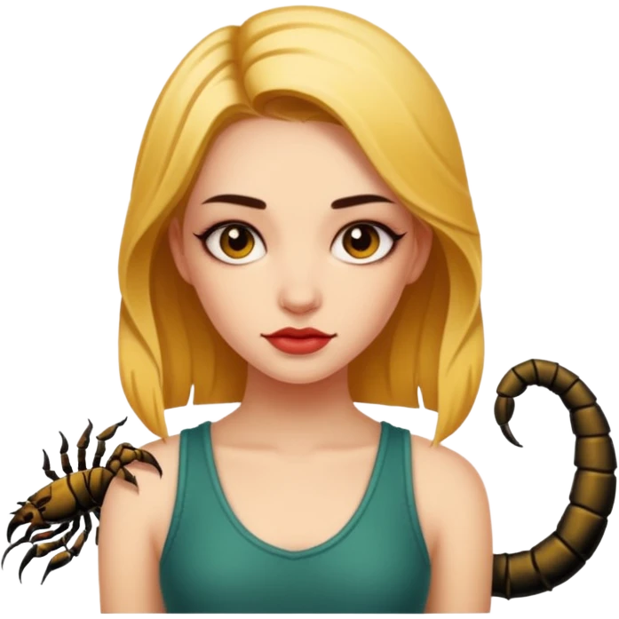 Girl with tattoo, Scorpion zodiac sign. emoji