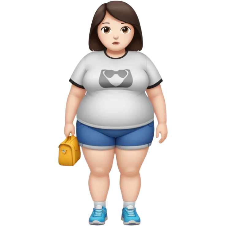 600 pound ssbbw. Full body. Dark Brown hair, belly fully shown, white woman emoji