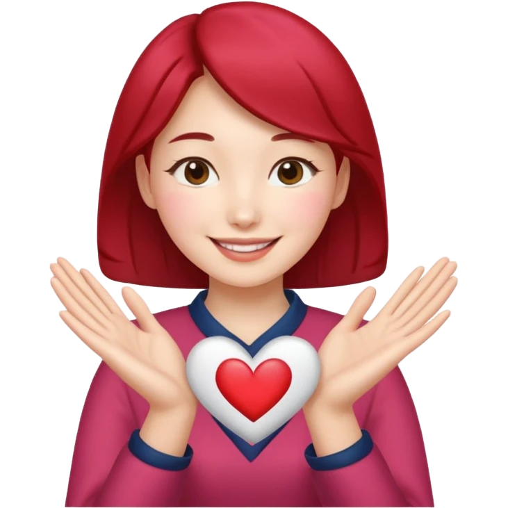 make me a women that is doing the Korean hearts  emoji