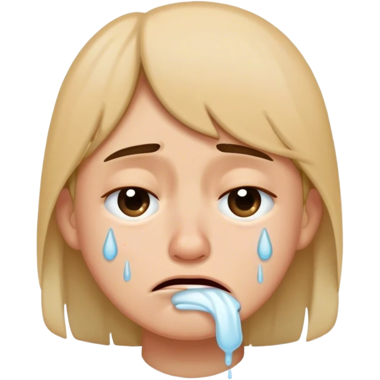 Crying with runny nose emoji