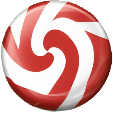 Circle Red and white peppermint in wrapper emoji