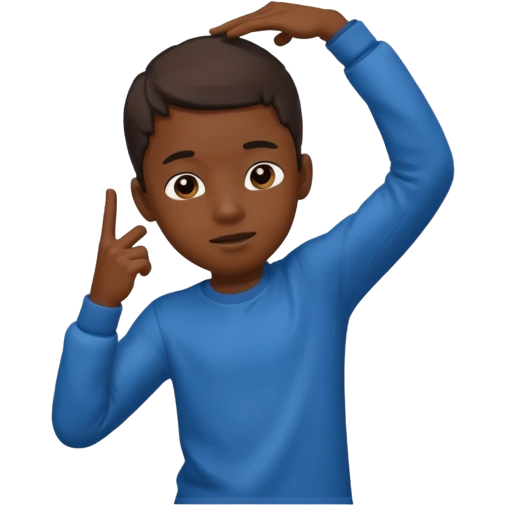 Dabbing black kid emoji