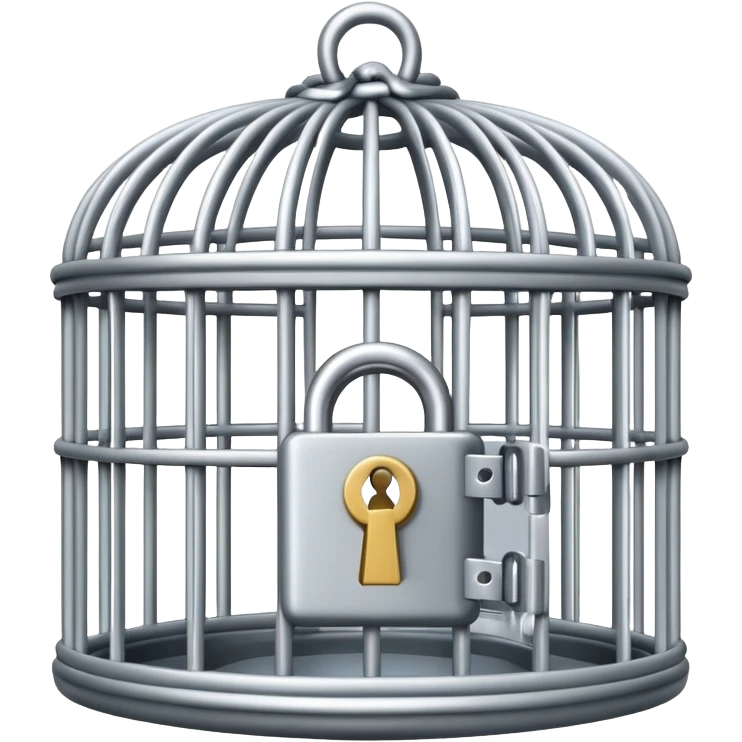 silver cage locked emoji