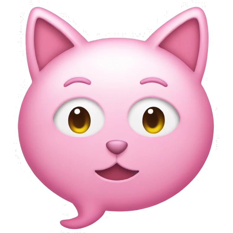 Cute pink speech bubble with cat ears emoji