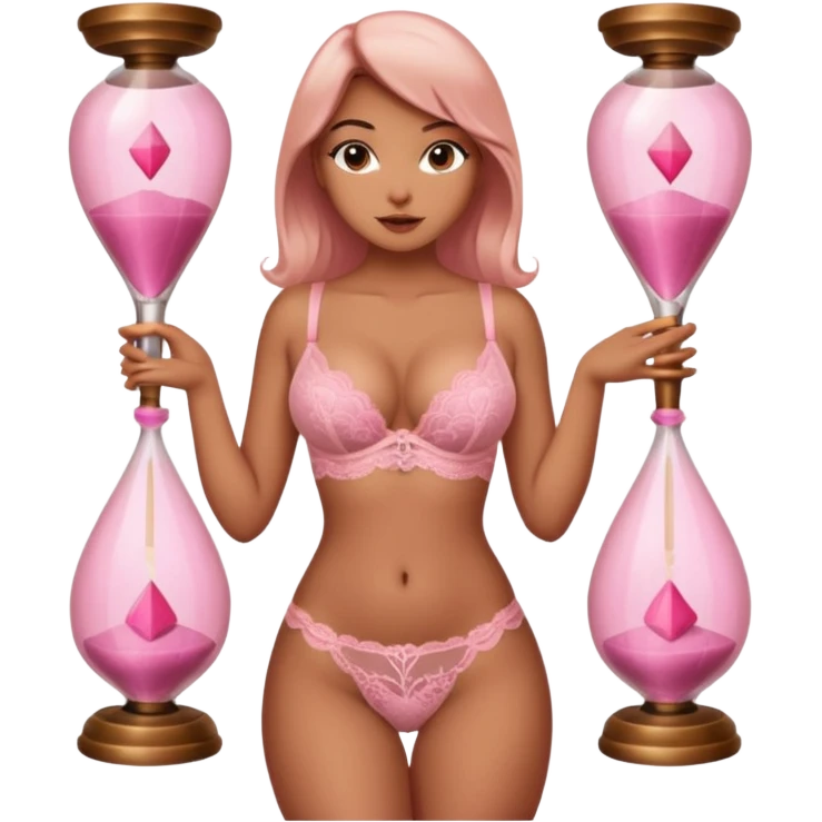 Sexy girl pink lingerie hot figure emoji