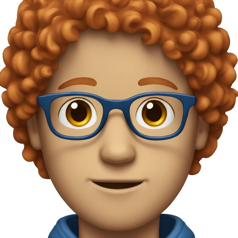 A white boy with curly red hair and blue glasses emoji