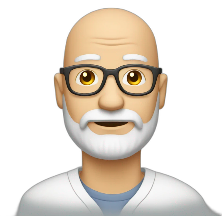 Senior Mechanical designer bald, few bearded without lens emoji