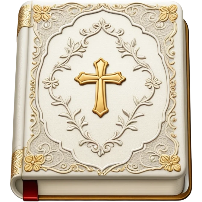 white bible with lace  emoji