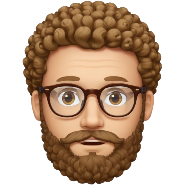 white man with glasses and curly beard emoji