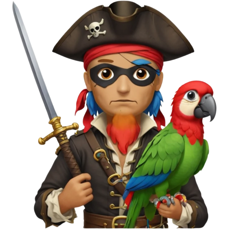pirate and parrot emoji