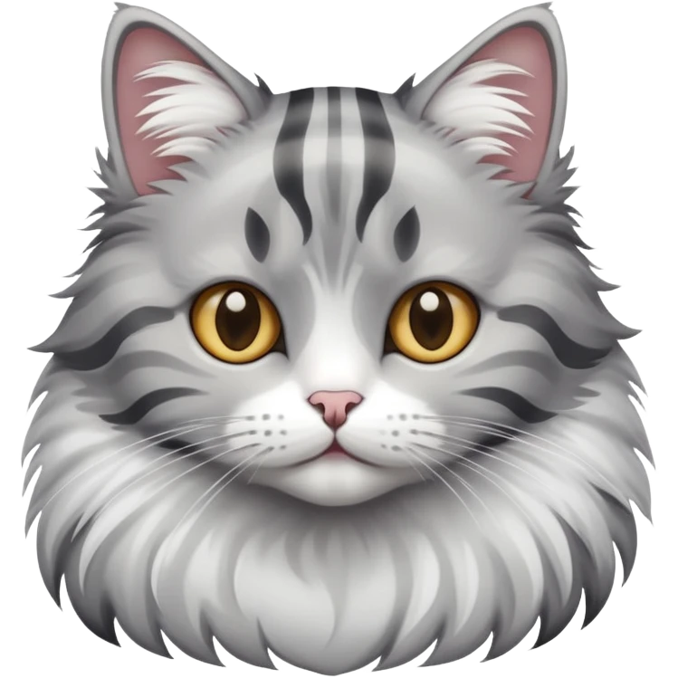 Grey and white striped cat  emoji