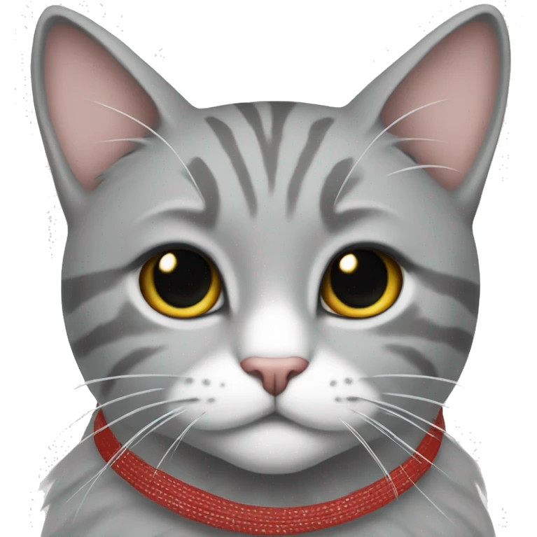 cat grey whitw straps Christmas emoji