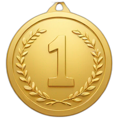 Gold medal with 1 number emoji