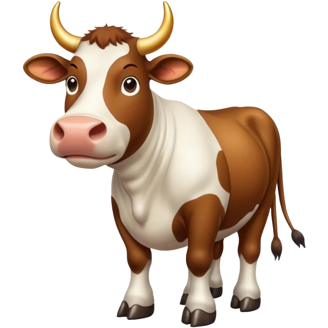 cow with body as planet Saturn with visible rings and gigantic human feet emoji