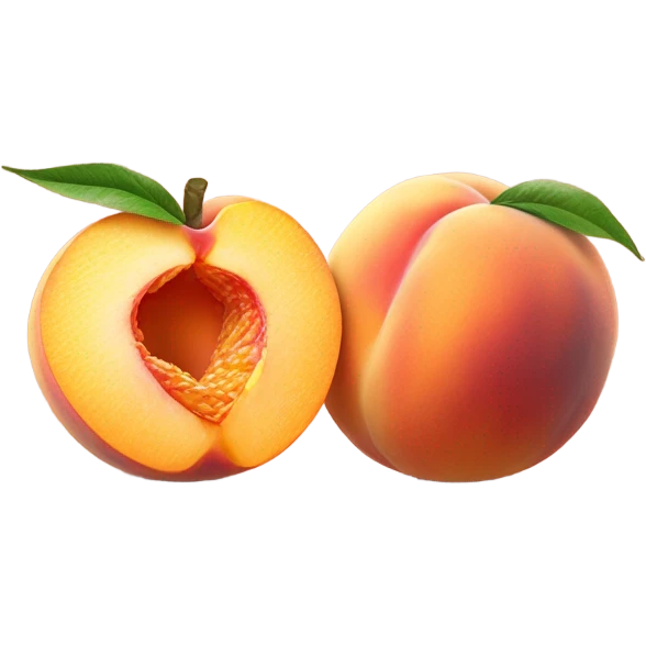 Peach sliced in half with 2 visible feet  emoji