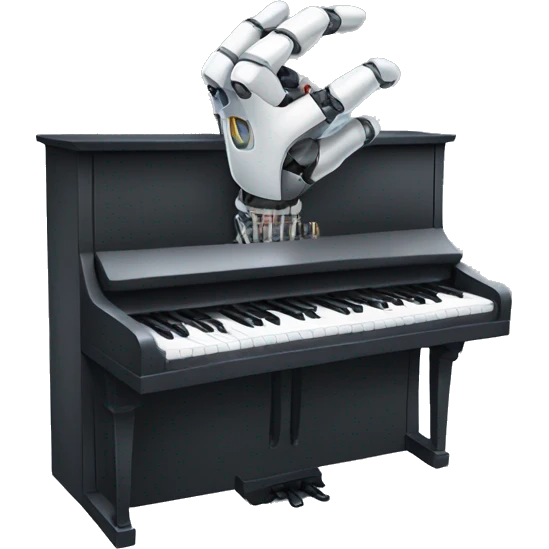 a robot hand plays piano emoji