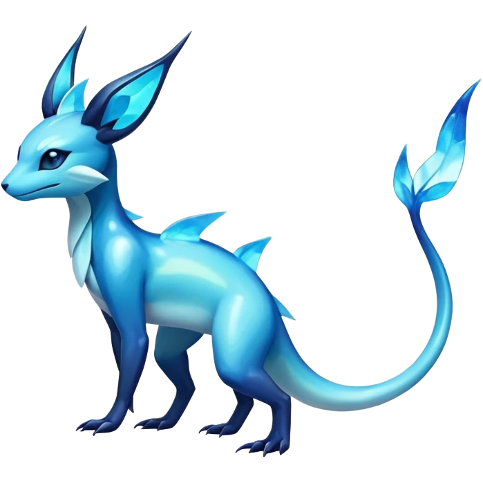Colorful Dark Shiny Exotic Salandit-Aurorus-Glaceon-Fakémon-hybrid-creature (full body)  emoji