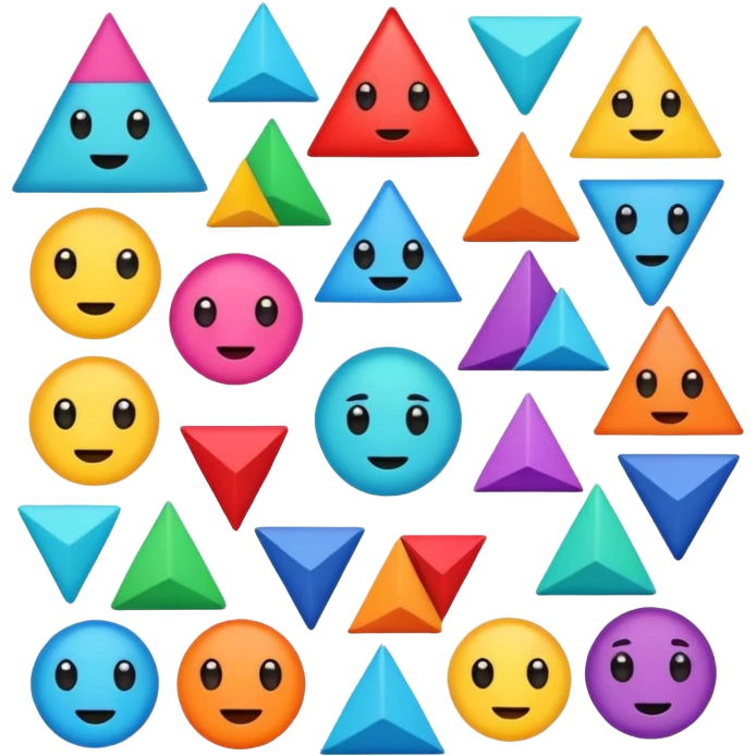 Colorful Shapes with faces emoji