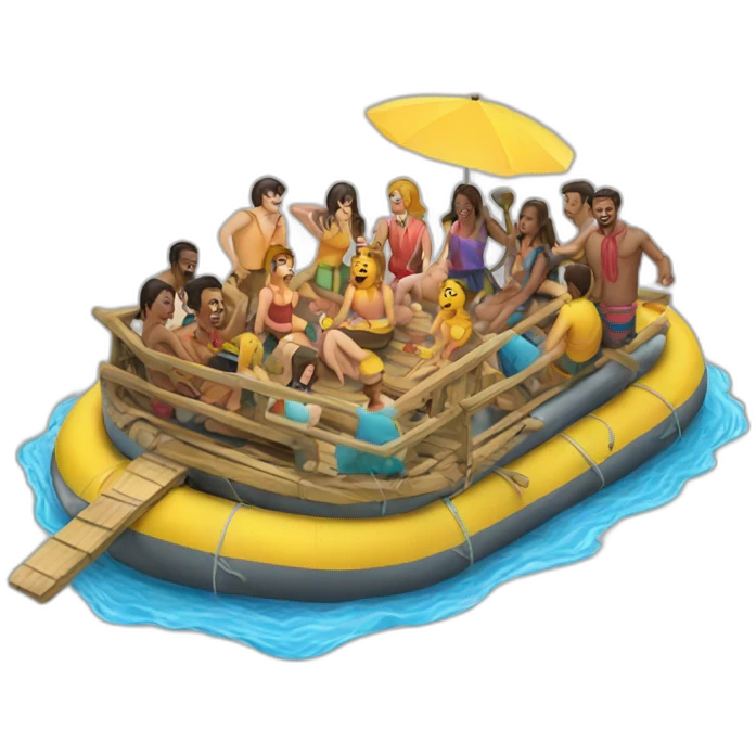 A party on a raft emoji