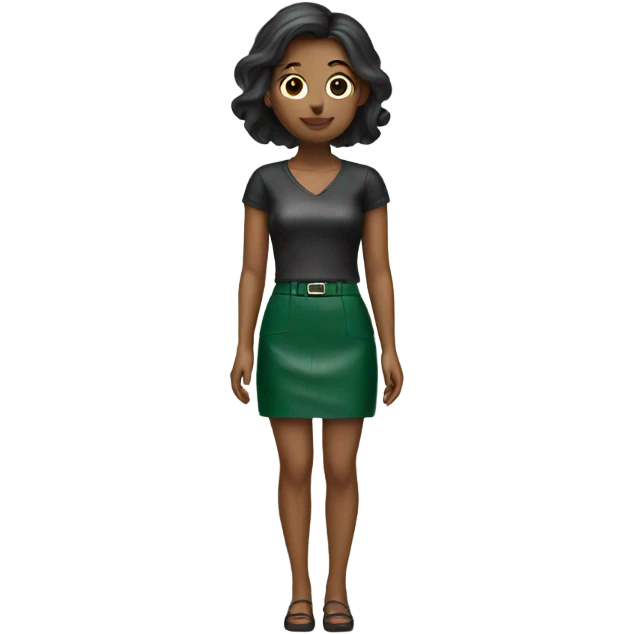 Dark Green leather mini skirt isolated emoji