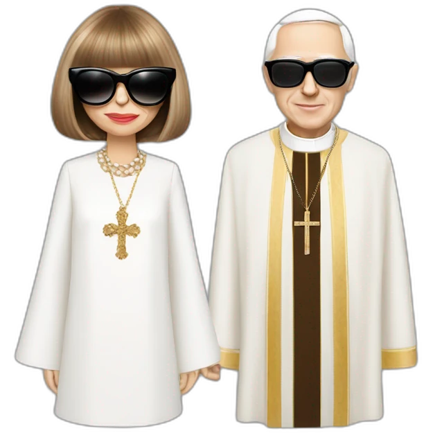 Anna wintour , pope dress, sungapsses emoji