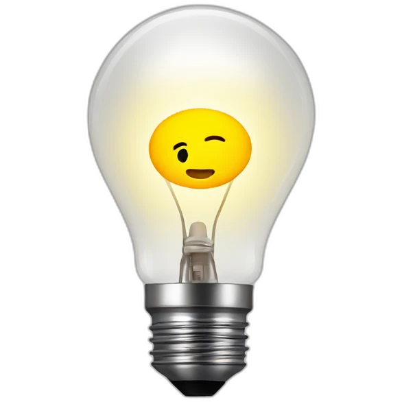 futuristic light bulb voice activated emoji