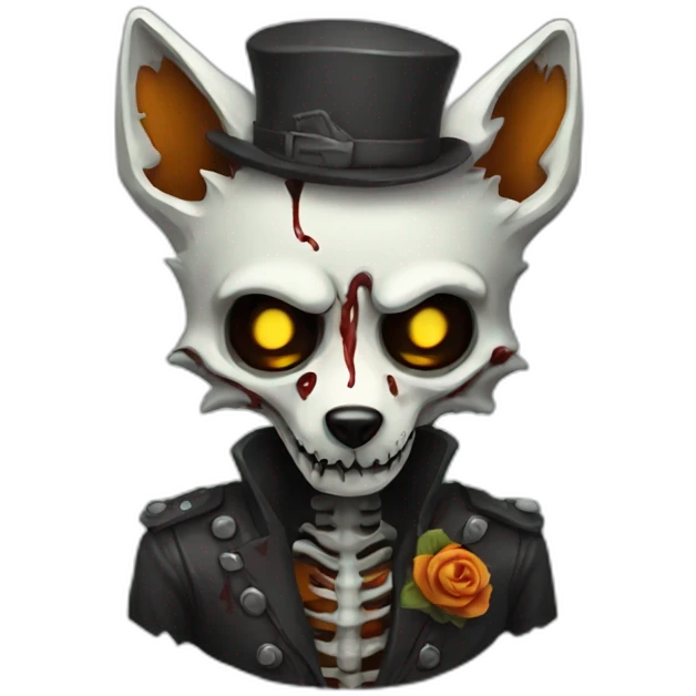 Zombie skeleton fox emoji