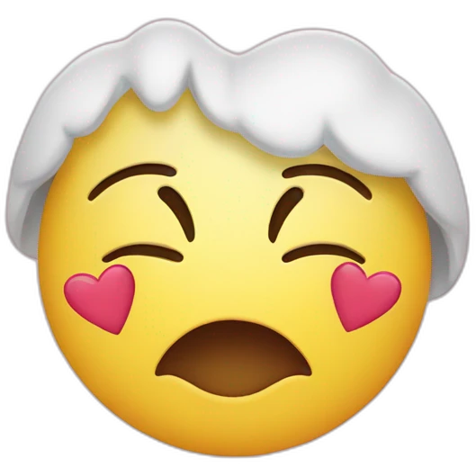 Happy face crying hearts from eyes emoji