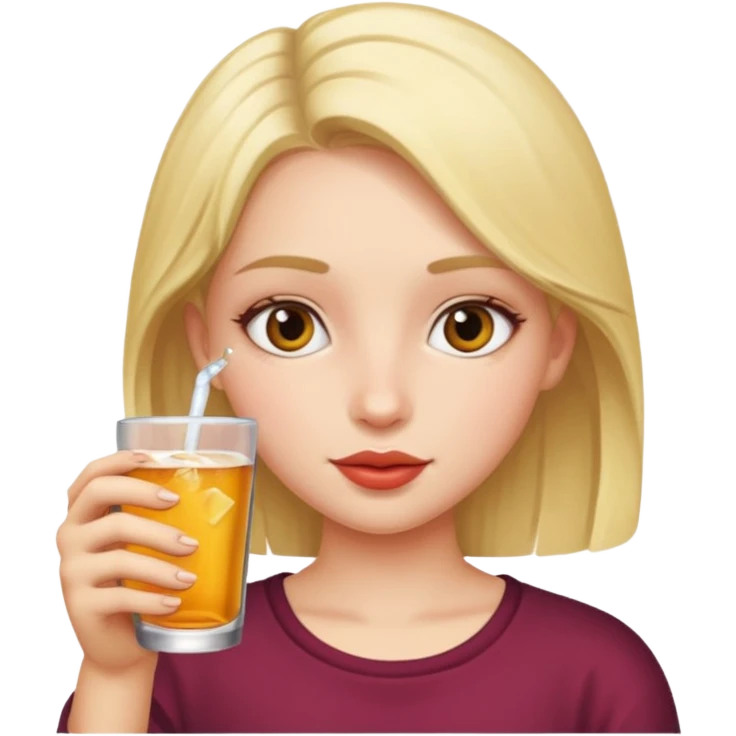 Girl drinking Alani emoji