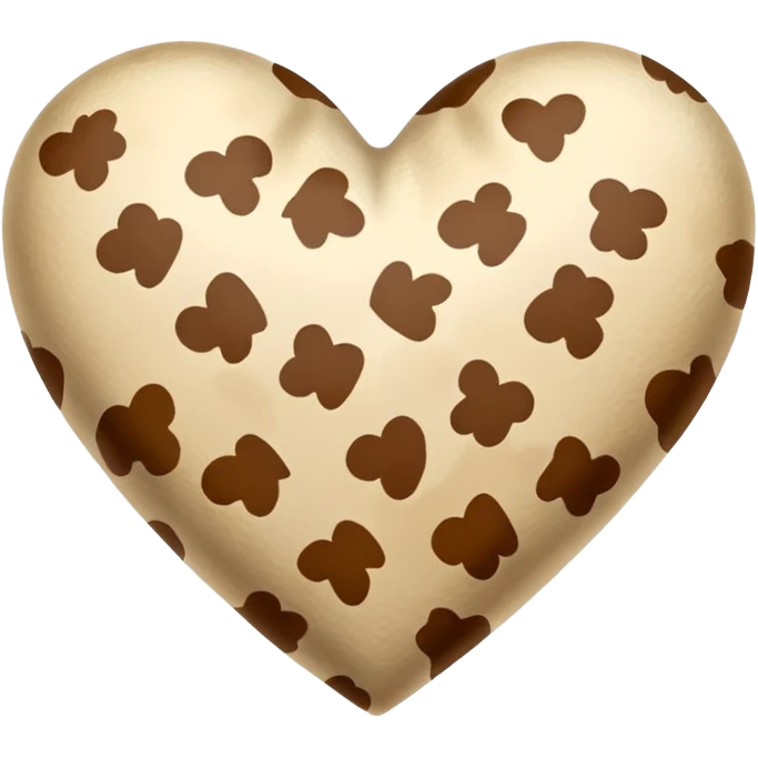 Beige Cow print heart  emoji