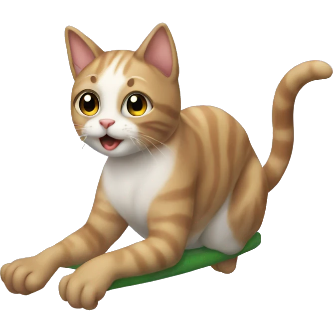 a naked cat on a trampoline  emoji