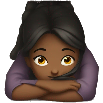 girl hiding under the desk emoji
