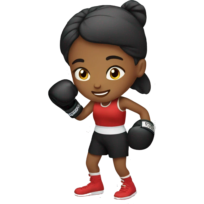 girl doing boxing emoji