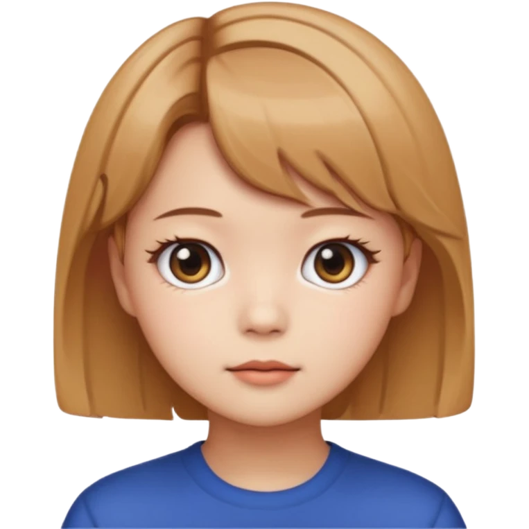 Jeongyeon de TWICE portrait emoji, light brown short hair, big eyes emoji