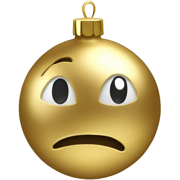 Realistic metallic Christmas gold ornament emoji