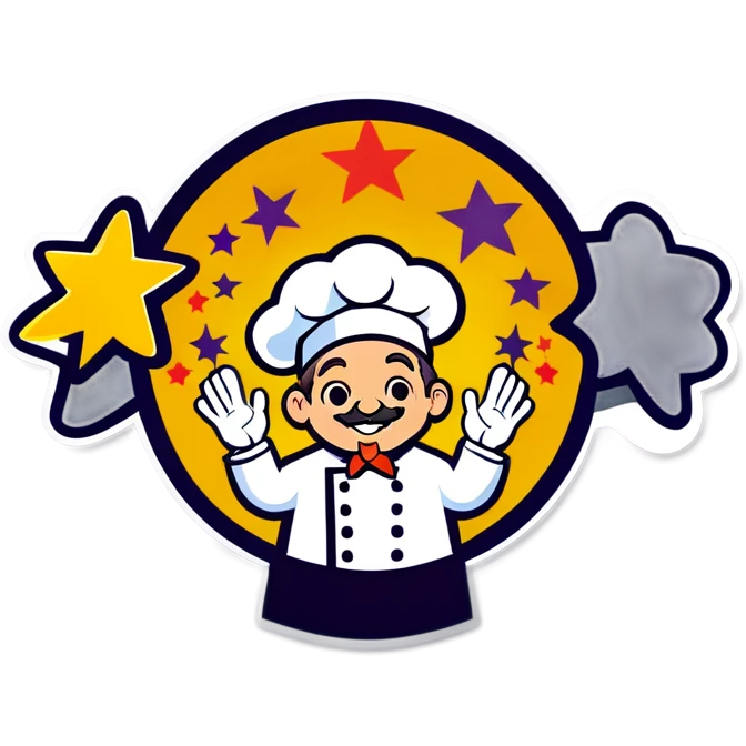 Five stars around the chef emoji
