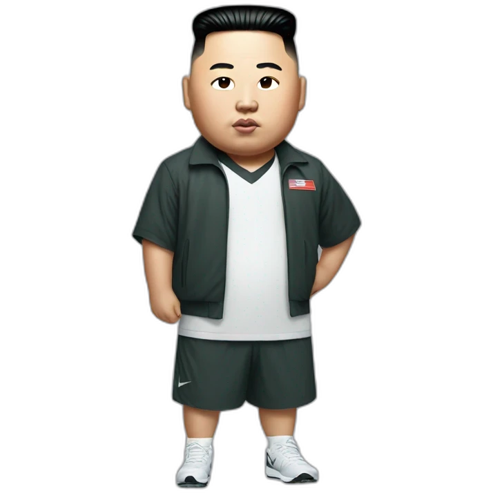 Kim jong UN dressEd in Nike emoji