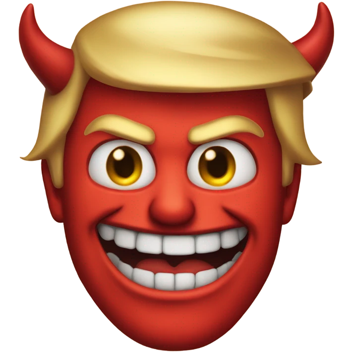 donald trump with devil smiling emoji