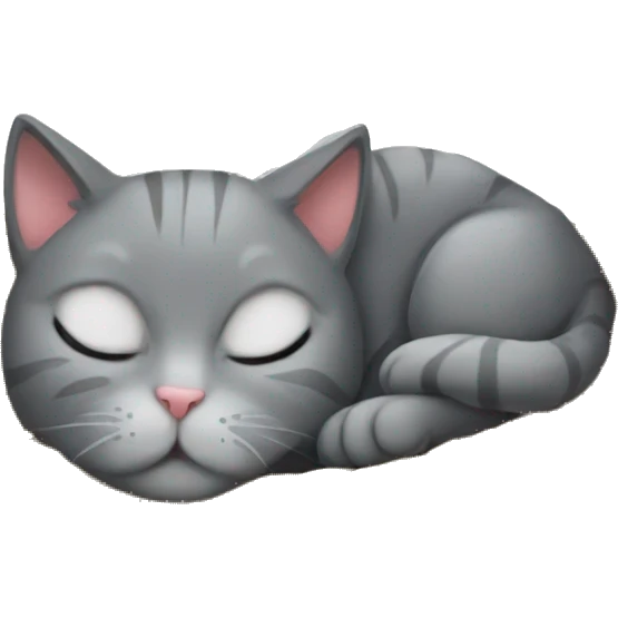 grey cat sleeping in the basket  emoji