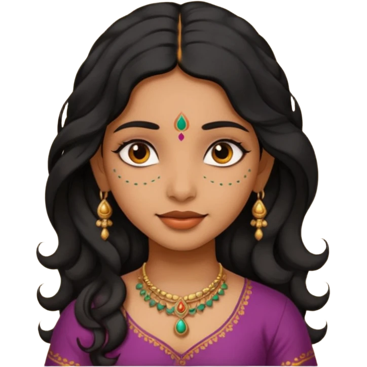 Indian fat girl south Indian wavy medium black hair ,tan darker skin emoji